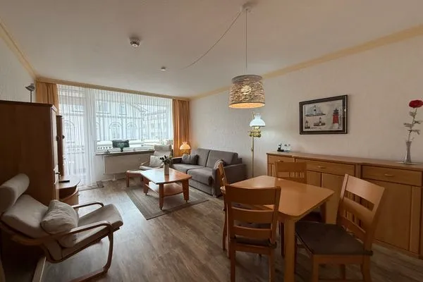 Wohnzimmer Ferienwohnung im Haus Strandstr.22 Kammel App. 34 / TG Platz Nr.112  obere Ebene