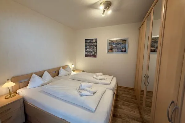 Schlafzimmer Ferienwohnung im Haus Strandstr.22 Kammel App. 34 / TG Platz Nr.112  obere Ebene