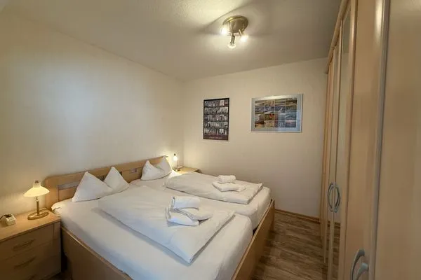 Schlafzimmer Ferienwohnung im Haus Strandstr.22 Kammel App. 34 / TG Platz Nr.112  obere Ebene