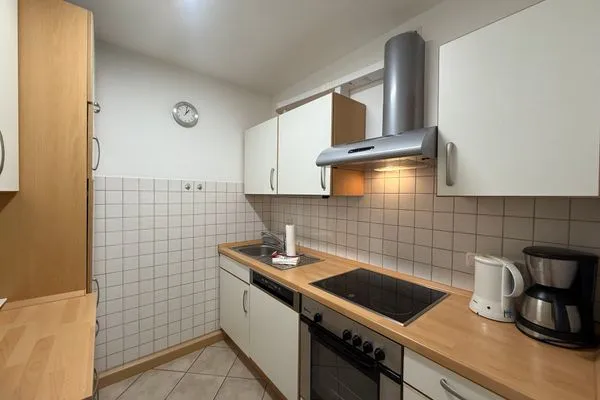 Küche / Küchenzeile Ferienwohnung im Haus Strandstr.22 Kammel App. 34 / TG Platz Nr.112  obere Ebene