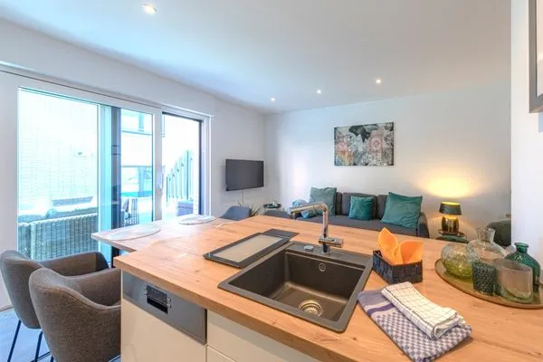 Ferienwohnung Sebastian Malchow - Blick auf die Couch  Sebastian