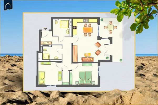 Grundriss  Ferienwohnung Klippenblick