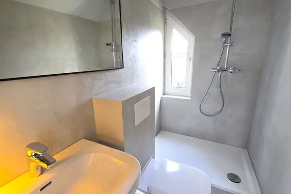 Badezimmer  Ferienwohnung "Ostseebude 11" am Schönberger Strand