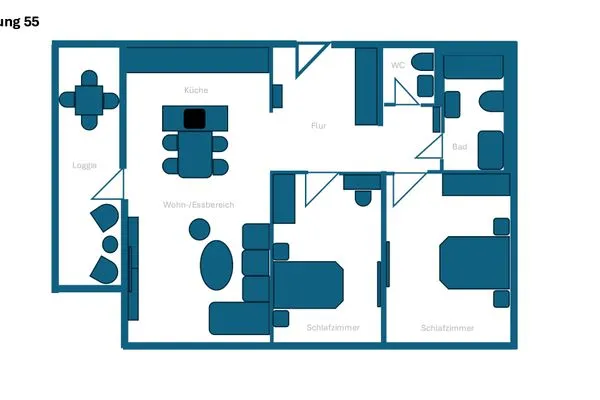 Grundriss  Paulstr. 2, Whg. 55, Dünenlicht