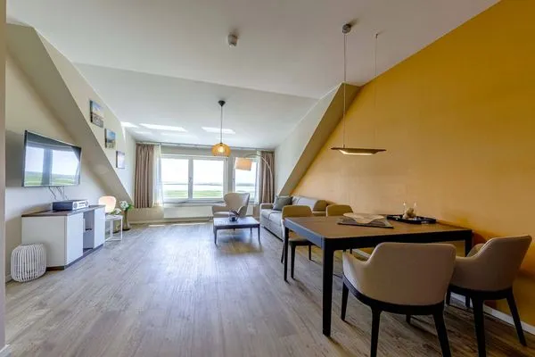 Ferienwohnung Seebadquartier Ostseebad Wustrow großzügiges Wohnzimmer  Seebadquartier