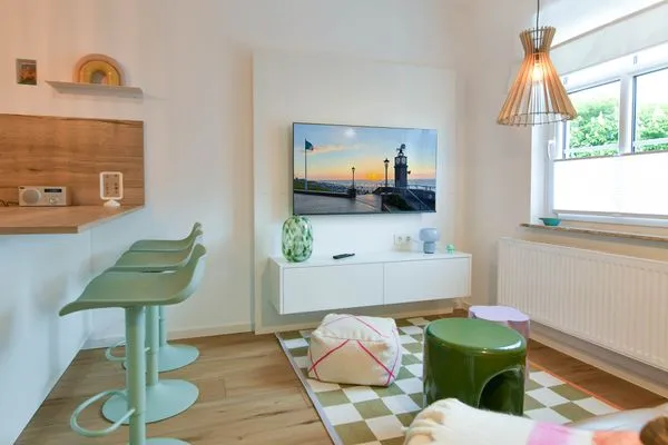 Wohnzimmer Haus am Dorfbrunnen Ferienwohnung Strandfloh