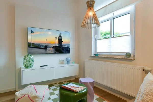 Wohnzimmer Haus am Dorfbrunnen Ferienwohnung Strandfloh