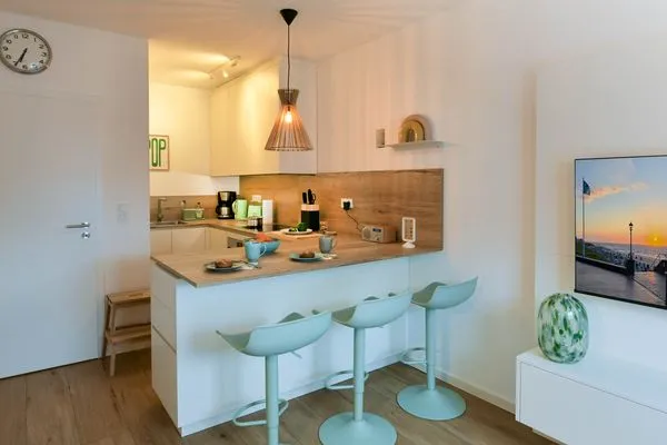 Küche / Küchenzeile Haus am Dorfbrunnen Ferienwohnung Strandfloh