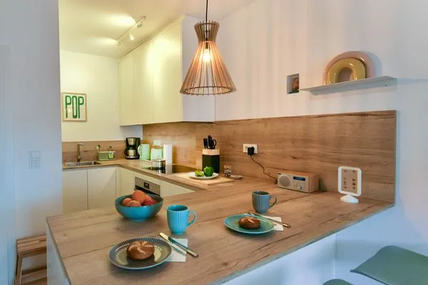 Küche / Küchenzeile Haus am Dorfbrunnen Ferienwohnung Strandfloh