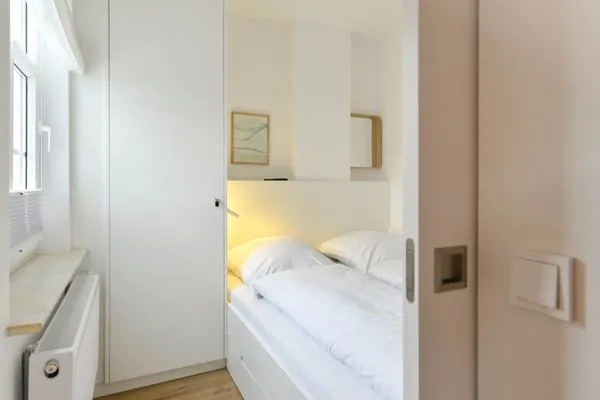 Schlafzimmer Haus am Dorfbrunnen Ferienwohnung Strandfloh