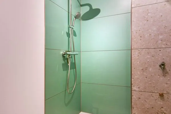 Badezimmer Haus am Dorfbrunnen Ferienwohnung Strandfloh