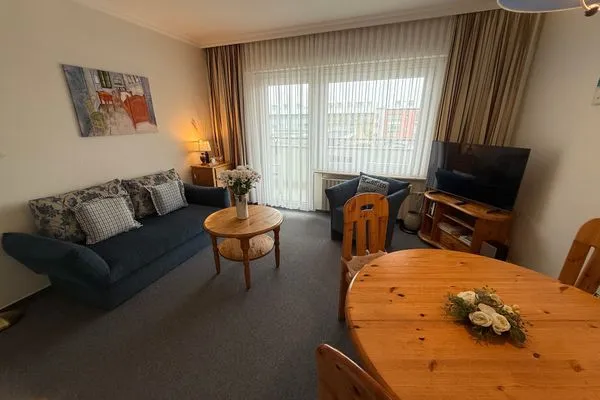 Wohnzimmer Ferienwohnung im Haus Nordland App 48,(Hund)