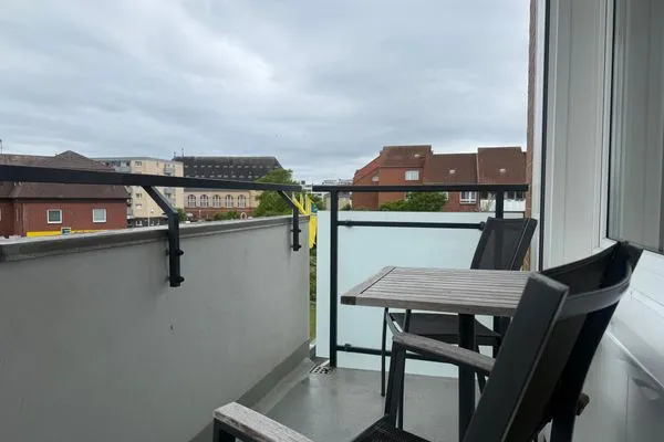 Balkon in Richtung Süd Ferienwohnung im Haus Nordland App 47 (Hund)