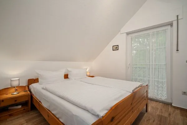Ferienhaus Waldblick am Plauer See Schlafzimmer  Waldblick