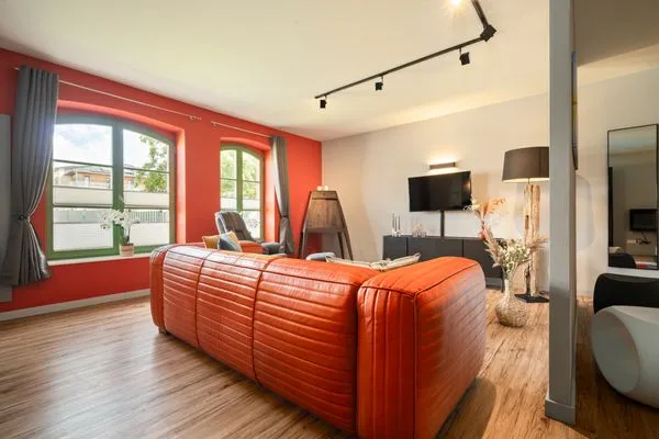 Ferienwohnung Schwalbenblick Klink moderner Wohnbereich  Schwalbenblick