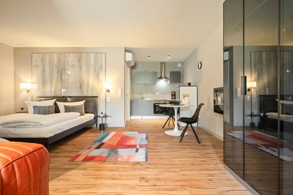 Ferienwohnung Schwalbenblick Klink Wohn- und Schlafbereich  Schwalbenblick