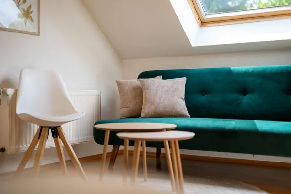 Ferienhaus Zander Fuenfseen modernes Sofa Obergeschoss  Zander