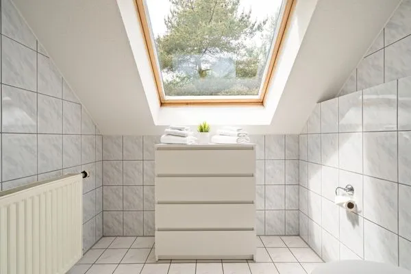 Ferienhaus Schwanensee Ferienpark Lenzer Höh Badezimmer Obergeschoss  Schwanensee