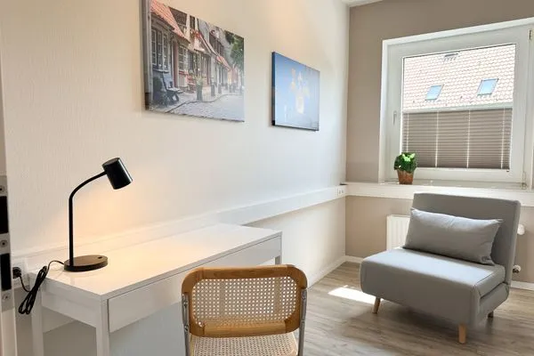 Schlafzimmer  Ferienwohnung 'Borbystrand' in Eckernförde – Strandnah und familienfreundlich