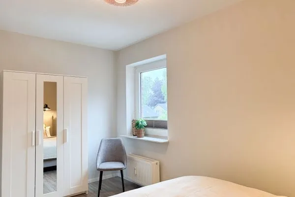 Schlafzimmer  Ferienwohnung 'Borbystrand' in Eckernförde – Strandnah und familienfreundlich