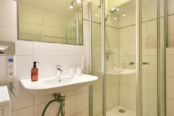 Badezimmer Haus Anna See Ferienwohnung Südperle