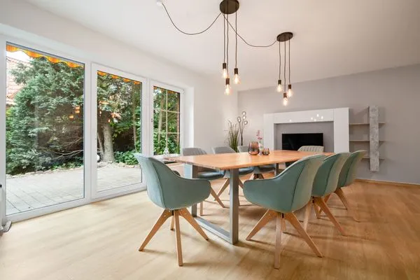 Ferienhaus Landhus Alt Schwerin modernes Wohnzimmer  Landhus