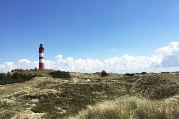 Amrumer Leuchtturm in den Inseldünen Friesenhaus Amrum Ferienhaushälfte „Klönschnack"