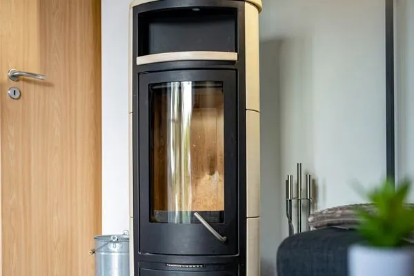 Ferienhaus Aurora Roebel Kamin im Wohnzimmer  Aurora