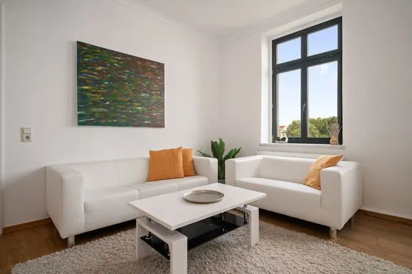 Ferienwohnung SeaView Malchow - Wohnzimmer mit bequemem Sofa  SeaView