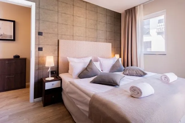 Ferienwohnung Seesinn Wustrow Schlafzimmer mit Boxspringbett  Seesinn