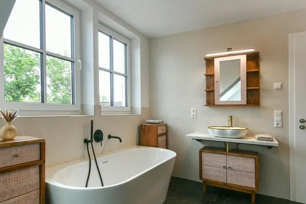 Badezimmer Haus Casper Ferienwohnung Watt'n Platz