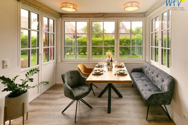 Wohnzimmer Haus Christine Ferienwohnung Düünstuuv