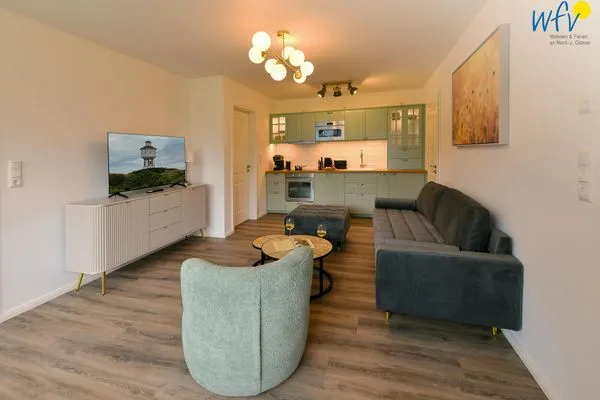 Wohnzimmer Haus Christine Ferienwohnung Düünstuuv