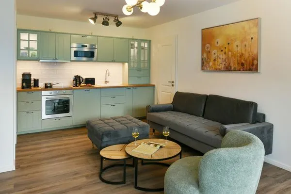 Wohnzimmer Haus Christine Ferienwohnung Düünstuuv