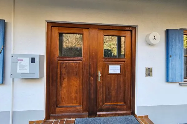 Fassade / Eingang Ferienland Sonnenwald Ferienwohnung  "Blick zum Lallinger Winkel" Apartment 6