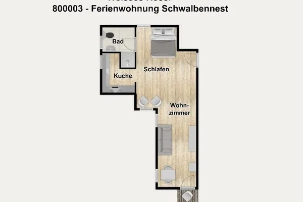 Grundriss Weisses Rössl Ferienwohnung Schwalbennest
