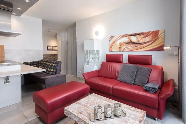 Ferienwohnung Anastasia Waren Wohnzimmer Sofa  Anastasia