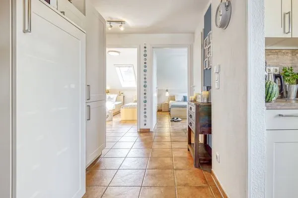 Blick auf die Schlafzimmer im UG Residenz am Strand Seeschwalbe - Wohnung 4-62