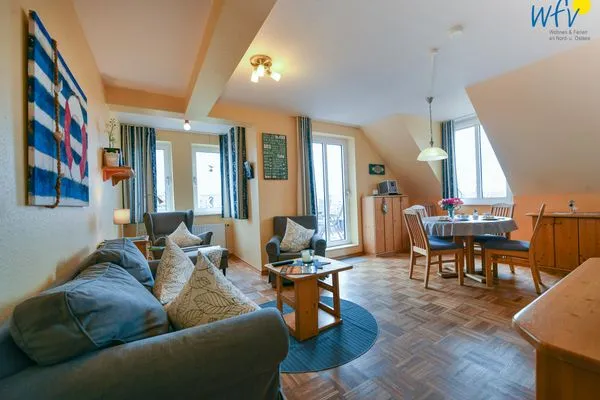 Wohnzimmer Haus Dünenblick Ferienwohnung 20