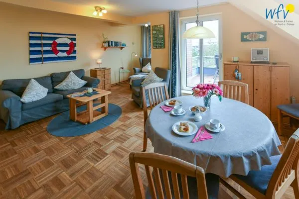 Wohnzimmer Haus Dünenblick Ferienwohnung 20