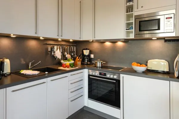 Küche / Küchenzeile Haus Seeblick Ferienwohnung Strandgold