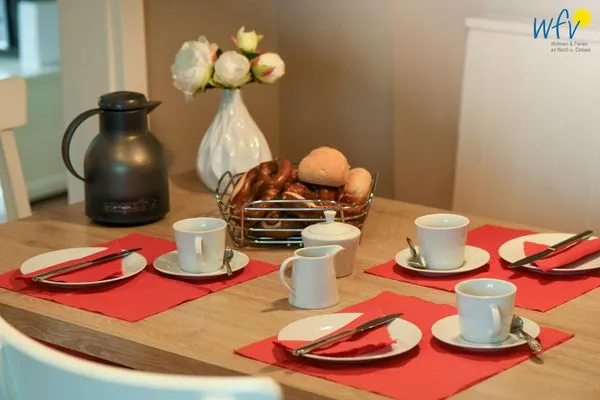 Essbereich Ferienhaus Charlotte 48 Ferienwohnung kleine Charlotte