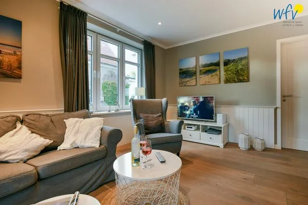 Wohnzimmer Ferienhaus Charlotte 48 Ferienwohnung kleine Charlotte