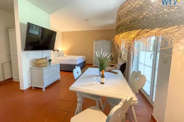 Wohnzimmer Ferienhaus am Gutspark Dranske Ferienwohnung Sonnengruß