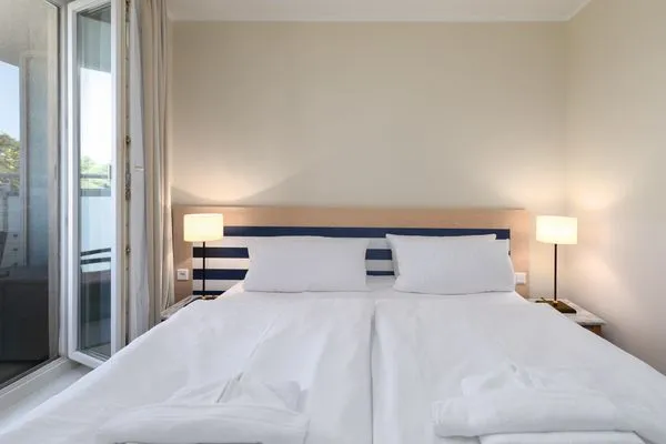 Ferienwohnung Seestern Zingst Schlafzimmer Bett  Seestern