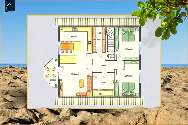 Grundriss  Ferienwohnung Strandlerche