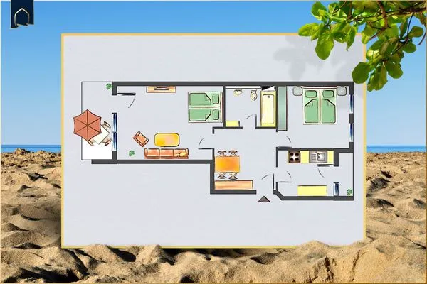 Grundriss  Ferienwohnung Seemöwe