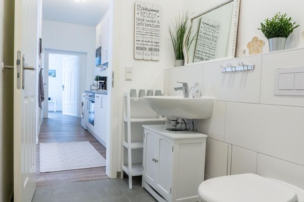  Ferienwohnung Amrum auf dem Holmhof Poppenbüll,Osterhever,Tetenbüll - Waschbecken