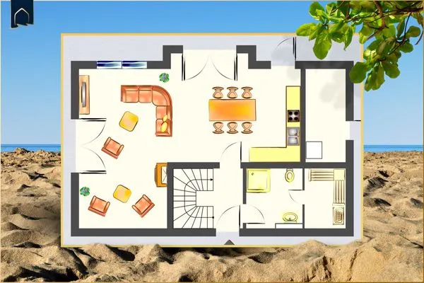 Grundriss  Ferienhaus Stettiner Haffblick