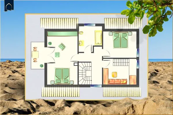Grundriss  Ferienhaus Stettiner Haffblick